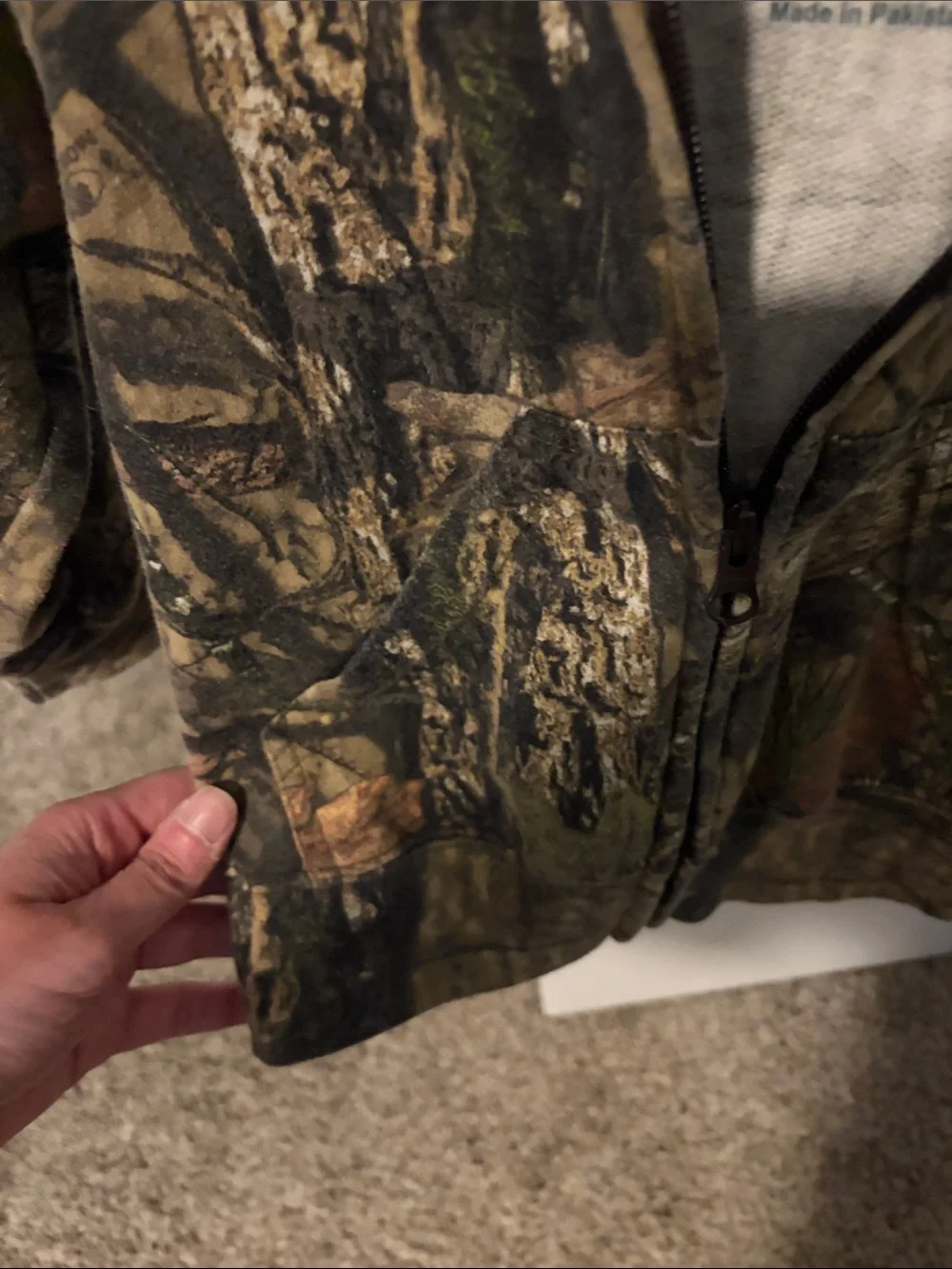 Mossy Oak Kids Camouflage Zip Hoodie - Brown/Green